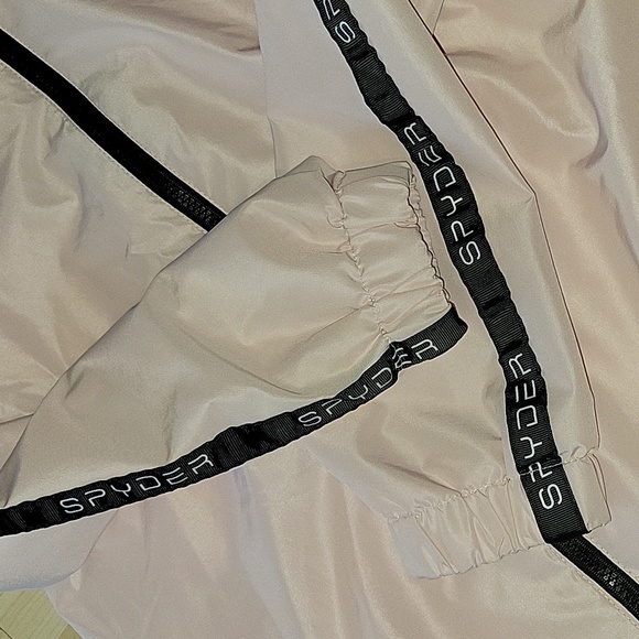 SPYDER PINK OUTDOOR WINDBREAKER  ZIP UP HOODED LINED JACKET SMALL - Picture 2 of 10